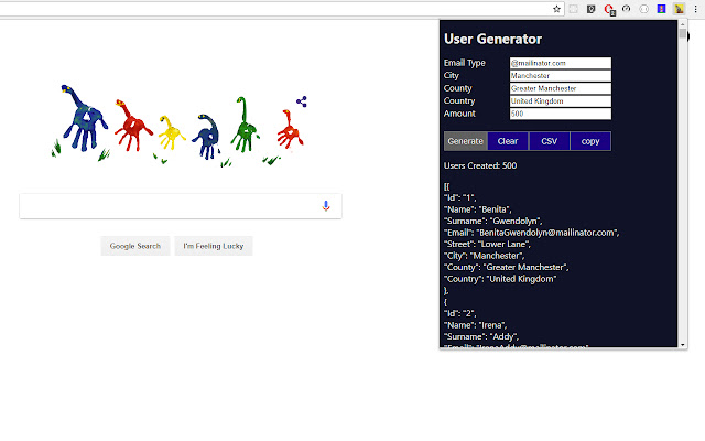 Random User Generator from Chrome web store to be run with OffiDocs Chromium online Random User Generator from Chrome web store to be run with OffiDocs Chromium online