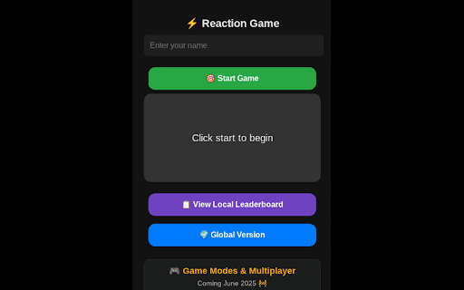 Reaction Game from Chrome web store to be run with OffiDocs Chromium online Reaction Game from Chrome web store to be run with OffiDocs Chromium online