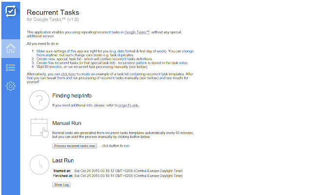 Recurrent Tasks for GTasks from Chrome web store to be run with OffiDocs Chromium online Recurrent Tasks for GTasks from Chrome web store to be run with OffiDocs Chromium online