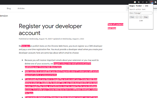 Regex finder from Chrome web store to be run with OffiDocs Chromium online Regex finder from Chrome web store to be run with OffiDocs Chromium online