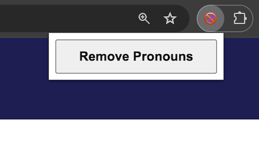 Remove Pronouns from Chrome web store to be run with OffiDocs Chromium online Remove Pronouns from Chrome web store to be run with OffiDocs Chromium online