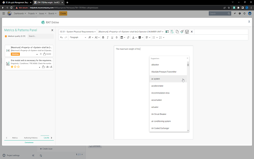 Requirements Authoring Tool RAT from Chrome web store to be run with OffiDocs Chromium online Requirements Authoring Tool RAT from Chrome web store to be run with OffiDocs Chromium online