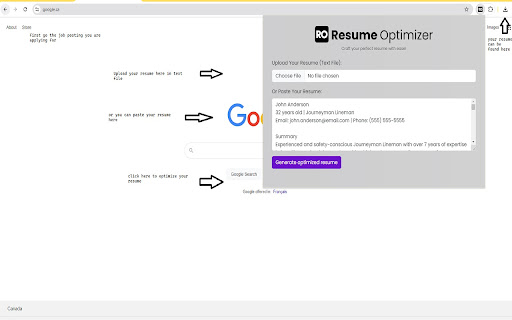 Resume Optimizer from Chrome web store to be run with OffiDocs Chromium online Resume Optimizer from Chrome web store to be run with OffiDocs Chromium online