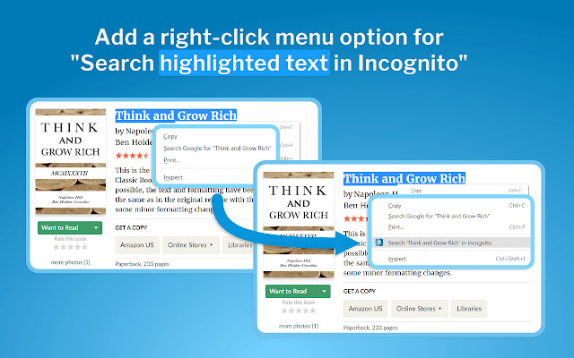 Right Click Search Incognito from Chrome web store to be run with OffiDocs Chromium online Right Click Search Incognito from Chrome web store to be run with OffiDocs Chromium online