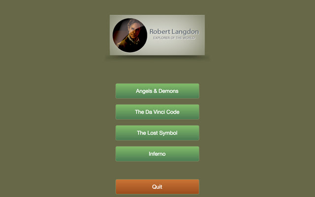 Robert Langdon Quiz from Chrome web store to be run with OffiDocs Chromium online Robert Langdon Quiz from Chrome web store to be run with OffiDocs Chromium online