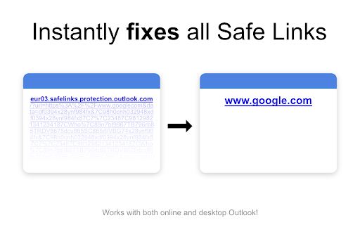 Safelinks Skipper — Remove/Fix Outlook Safe Links from Chrome web store to be run with OffiDocs Chromium online Safelinks Skipper — Remove/Fix Outlook Safe Links from Chrome web store to be run with OffiDocs Chromium online
