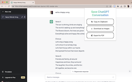 Save ChatGPT Conversation from Chrome web store to be run with OffiDocs Chromium online Save ChatGPT Conversation from Chrome web store to be run with OffiDocs Chromium online