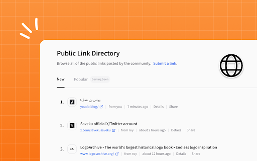 Saveku – Online bookmark manager from Chrome web store to be run with OffiDocs Chromium online Saveku – Online bookmark manager from Chrome web store to be run with OffiDocs Chromium online