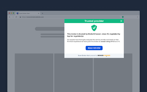 Scam Broker Alert from Chrome web store to be run with OffiDocs Chromium online Scam Broker Alert from Chrome web store to be run with OffiDocs Chromium online