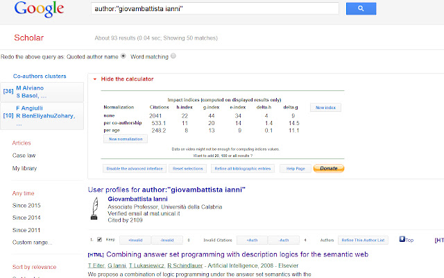 Scholar H Index Calculator for Google Chrome™ from Chrome web store to be run with OffiDocs Chromium online Scholar H Index Calculator for Google Chrome™ from Chrome web store to be run with OffiDocs Chromium online