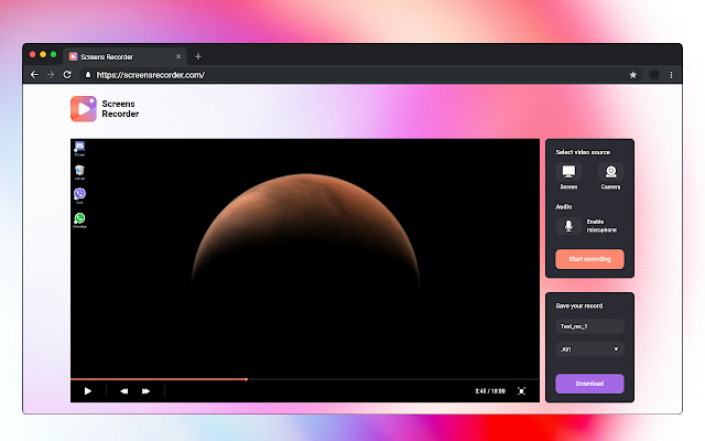 Screens Recorder from Chrome web store to be run with OffiDocs Chromium online Screens Recorder from Chrome web store to be run with OffiDocs Chromium online