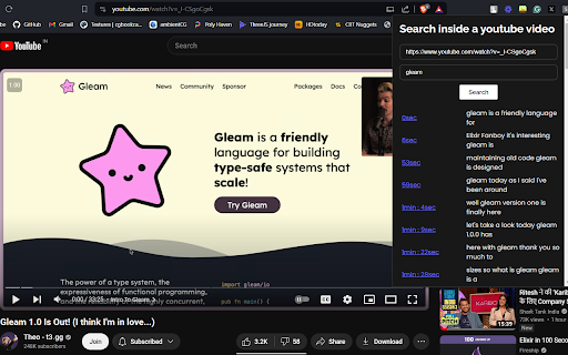 Search inside a YT video from Chrome web store to be run with OffiDocs Chromium online Search inside a YT video from Chrome web store to be run with OffiDocs Chromium online