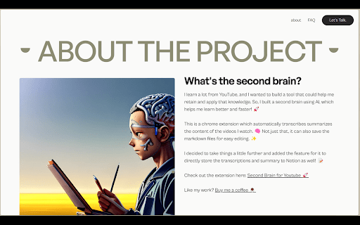 Second brain for Youtube from Chrome web store to be run with OffiDocs Chromium online Second brain for Youtube from Chrome web store to be run with OffiDocs Chromium online