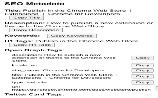 SEO Metadata Extractor from Chrome web store to be run with OffiDocs Chromium online SEO Metadata Extractor from Chrome web store to be run with OffiDocs Chromium online