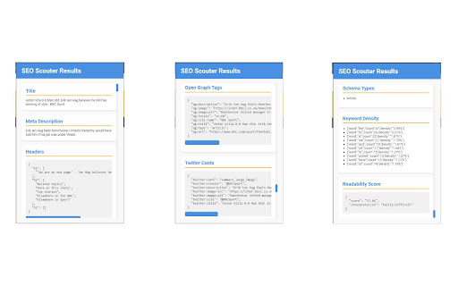 SEO Scouter: Free On Page Analyzer from Chrome web store to be run with OffiDocs Chromium online SEO Scouter: Free On Page Analyzer from Chrome web store to be run with OffiDocs Chromium online