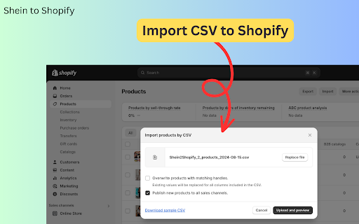Shein to Shopify from Chrome web store to be run with OffiDocs Chromium online Shein to Shopify from Chrome web store to be run with OffiDocs Chromium online