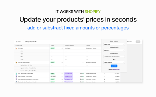 Shopify Massive Editor from Chrome web store to be run with OffiDocs Chromium online Shopify Massive Editor from Chrome web store to be run with OffiDocs Chromium online