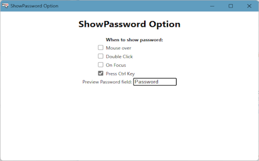 Show Password from Chrome web store to be run with OffiDocs Chromium online Show Password from Chrome web store to be run with OffiDocs Chromium online
