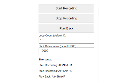 Simple Macro Recorder and Auto Clicker from Chrome web store to be run with OffiDocs Chromium online Simple Macro Recorder and Auto Clicker from Chrome web store to be run with OffiDocs Chromium online