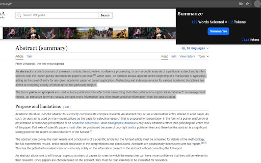 SimpleSummary from Chrome web store to be run with OffiDocs Chromium online SimpleSummary from Chrome web store to be run with OffiDocs Chromium online