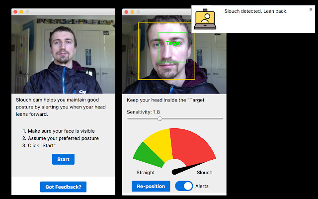 Slouch cam from Chrome web store to be run with OffiDocs Chromium online Slouch cam from Chrome web store to be run with OffiDocs Chromium online