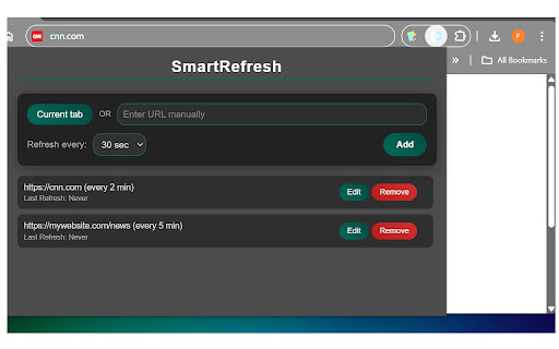 SmartRefresh from Chrome web store to be run with OffiDocs Chromium online SmartRefresh from Chrome web store to be run with OffiDocs Chromium online