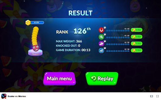 Snake vs Worms Game Eat snacks and leftovers to grow bigger! from Chrome web store to be run with OffiDocs Chromium online Snake vs Worms Game Eat snacks and leftovers to grow bigger! from Chrome web store to be run with OffiDocs Chromium online