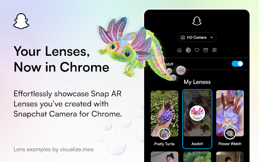 Snapchat Camera for Chrome Public Preview from Chrome web store to be run with OffiDocs Chromium online Snapchat Camera for Chrome Public Preview from Chrome web store to be run with OffiDocs Chromium online