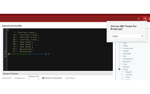 Snaplogic Expression Builder IDE from Chrome web store to be run with OffiDocs Chromium online Snaplogic Expression Builder IDE from Chrome web store to be run with OffiDocs Chromium online