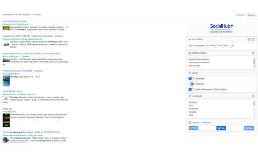SocialHub Extrator de Números from Chrome web store to be run with OffiDocs Chromium online SocialHub Extrator de Números from Chrome web store to be run with OffiDocs Chromium online