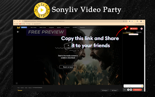 SonyLiv video watch party from Chrome web store to be run with OffiDocs Chromium online SonyLiv video watch party from Chrome web store to be run with OffiDocs Chromium online