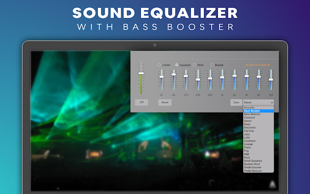 Sound Equalizer with Bass Booster from Chrome web store to be run with OffiDocs Chromium online Sound Equalizer with Bass Booster from Chrome web store to be run with OffiDocs Chromium online