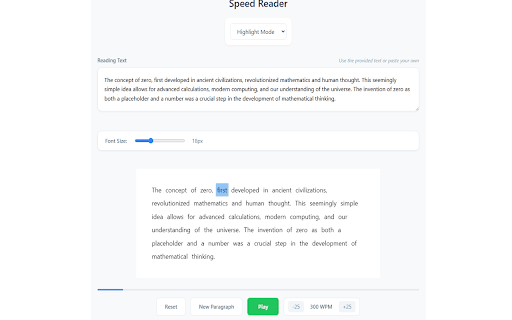 Speed reader from Chrome web store to be run with OffiDocs Chromium online Speed reader from Chrome web store to be run with OffiDocs Chromium online