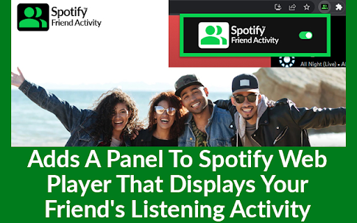 Spotify Friend Activity from Chrome web store to be run with OffiDocs Chromium online Spotify Friend Activity from Chrome web store to be run with OffiDocs Chromium online