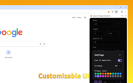 Square Footage Calculator from Chrome web store to be run with OffiDocs Chromium online Square Footage Calculator from Chrome web store to be run with OffiDocs Chromium online