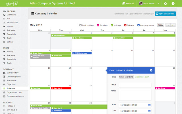Staff Squared online HR software from Chrome web store to be run with OffiDocs Chromium online Staff Squared online HR software from Chrome web store to be run with OffiDocs Chromium online