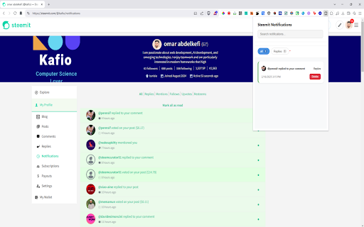 Steemit Notification Saver from Chrome web store to be run with OffiDocs Chromium online Steemit Notification Saver from Chrome web store to be run with OffiDocs Chromium online