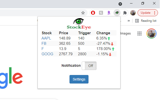 StockEye from Chrome web store to be run with OffiDocs Chromium online StockEye from Chrome web store to be run with OffiDocs Chromium online