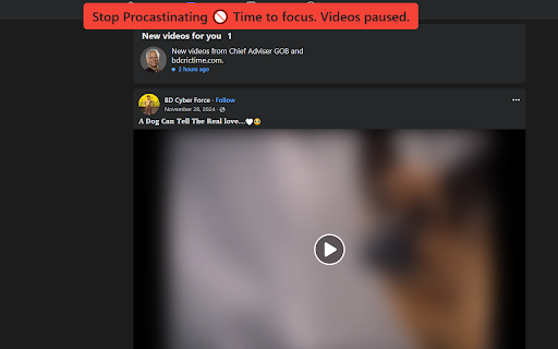 Stop Procastinating | Video Interrupter from Chrome web store to be run with OffiDocs Chromium online Stop Procastinating | Video Interrupter from Chrome web store to be run with OffiDocs Chromium online