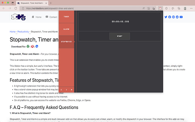 Stopwatch, Timer and Alarm from Chrome web store to be run with OffiDocs Chromium online Stopwatch, Timer and Alarm from Chrome web store to be run with OffiDocs Chromium online