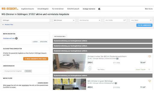 Studentenverbindungsentferner für WG Gesucht.de from Chrome web store to be run with OffiDocs Chromium online Studentenverbindungsentferner für WG Gesucht.de from Chrome web store to be run with OffiDocs Chromium online