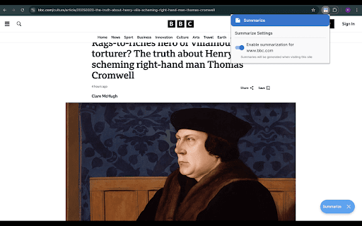 Summarize: AI Powered Text Summary Tool from Chrome web store to be run with OffiDocs Chromium online Summarize: AI Powered Text Summary Tool from Chrome web store to be run with OffiDocs Chromium online