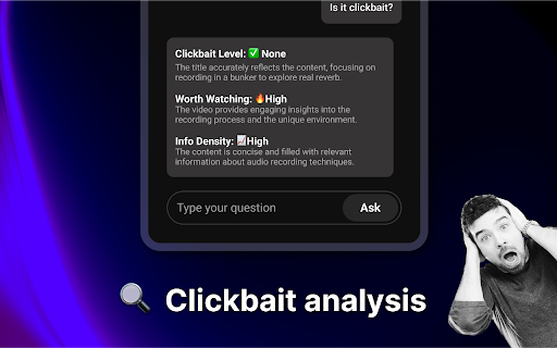 Summd YouTube Summarizer Clickbait Detector from Chrome web store to be run with OffiDocs Chromium online Summd YouTube Summarizer Clickbait Detector from Chrome web store to be run with OffiDocs Chromium online