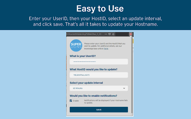 SuperDDNS Updater from Chrome web store to be run with OffiDocs Chromium online SuperDDNS Updater from Chrome web store to be run with OffiDocs Chromium online