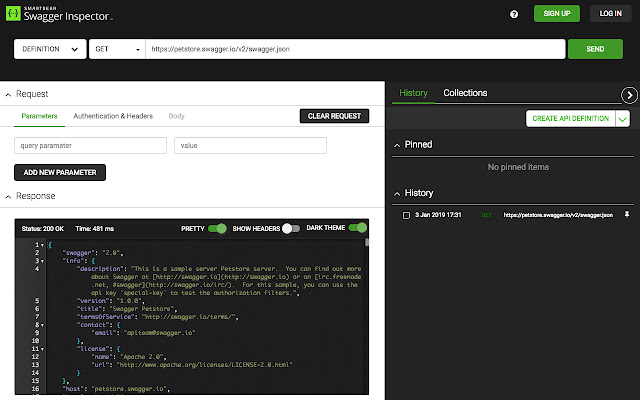 Swagger Inspector Extension from Chrome web store to be run with OffiDocs Chromium online Swagger Inspector Extension from Chrome web store to be run with OffiDocs Chromium online