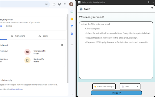 Swift Mail Gmail Copilot from Chrome web store to be run with OffiDocs Chromium online Swift Mail Gmail Copilot from Chrome web store to be run with OffiDocs Chromium online