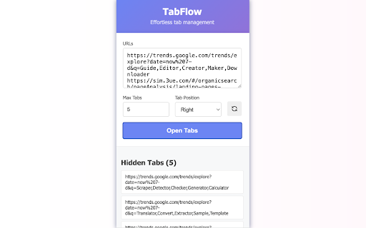 TabFlow from Chrome web store to be run with OffiDocs Chromium online TabFlow from Chrome web store to be run with OffiDocs Chromium online