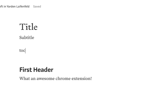 Table of Contents Generator for Medium from Chrome web store to be run with OffiDocs Chromium online Table of Contents Generator for Medium from Chrome web store to be run with OffiDocs Chromium online