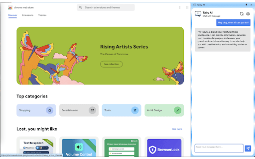 Taby AI from Chrome web store to be run with OffiDocs Chromium online Taby AI from Chrome web store to be run with OffiDocs Chromium online