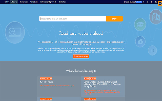 Talkify from Chrome web store to be run with OffiDocs Chromium online Talkify from Chrome web store to be run with OffiDocs Chromium online
